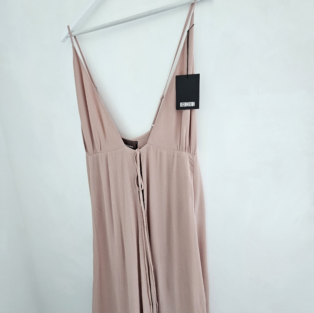 Nwt Reformation Callalily In Blush Backless Wrap Maxi Dress - Picture 8 of 12